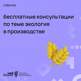 Бесплатные консультации по теме Экология в производстве (10.10.2022 11:00 - 13:00)